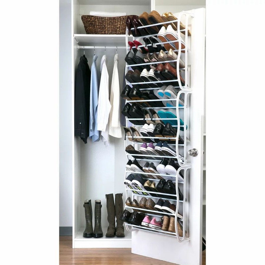 Storage & Cleaning * | Simplify 36-Pair Adjustable Over The Door Shoe Rack