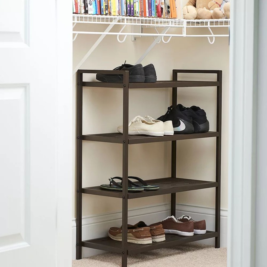 Storage & Cleaning * | Household Essentials 4-Tier Metal Shoe Rack