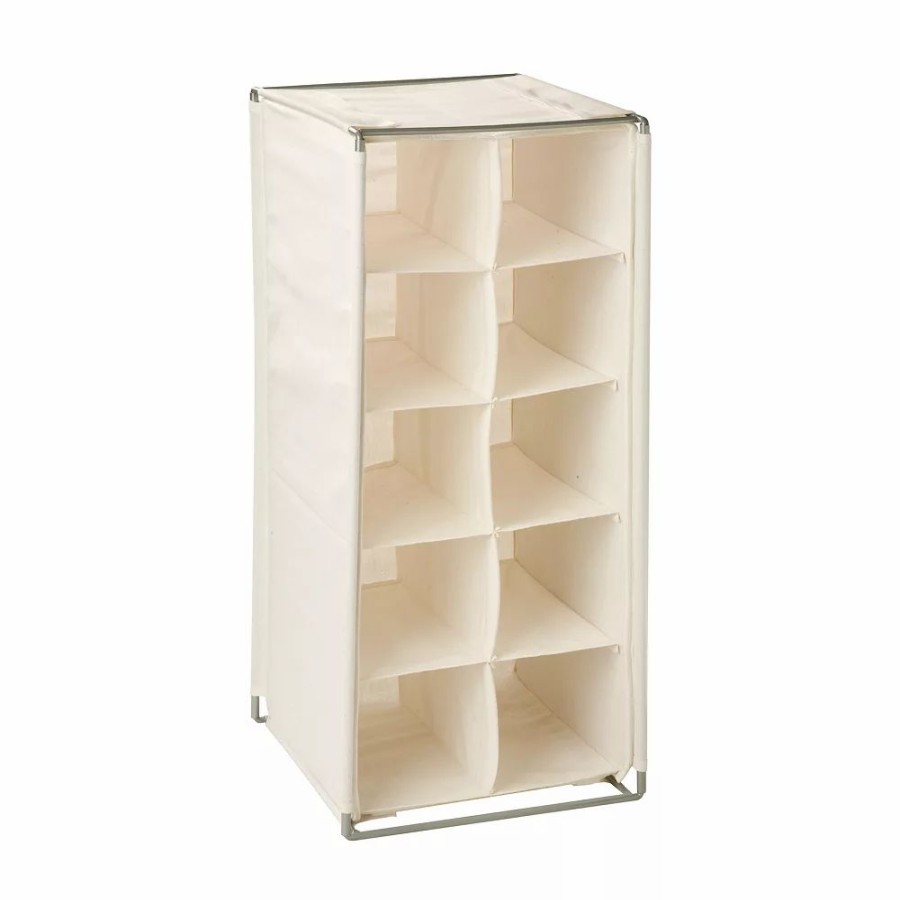 Storage & Cleaning * | Honey-Can-Do 10-Pair Canvas Shoe Rack Cubby