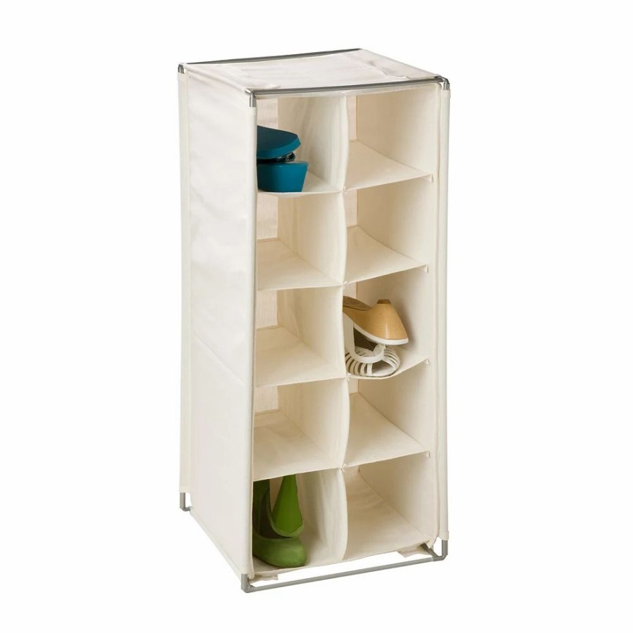 Storage & Cleaning * | Honey-Can-Do 10-Pair Canvas Shoe Rack Cubby