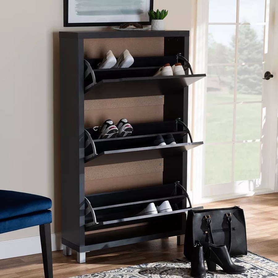 Storage & Cleaning * | Baxton Studio Simms Shoe Cabinet