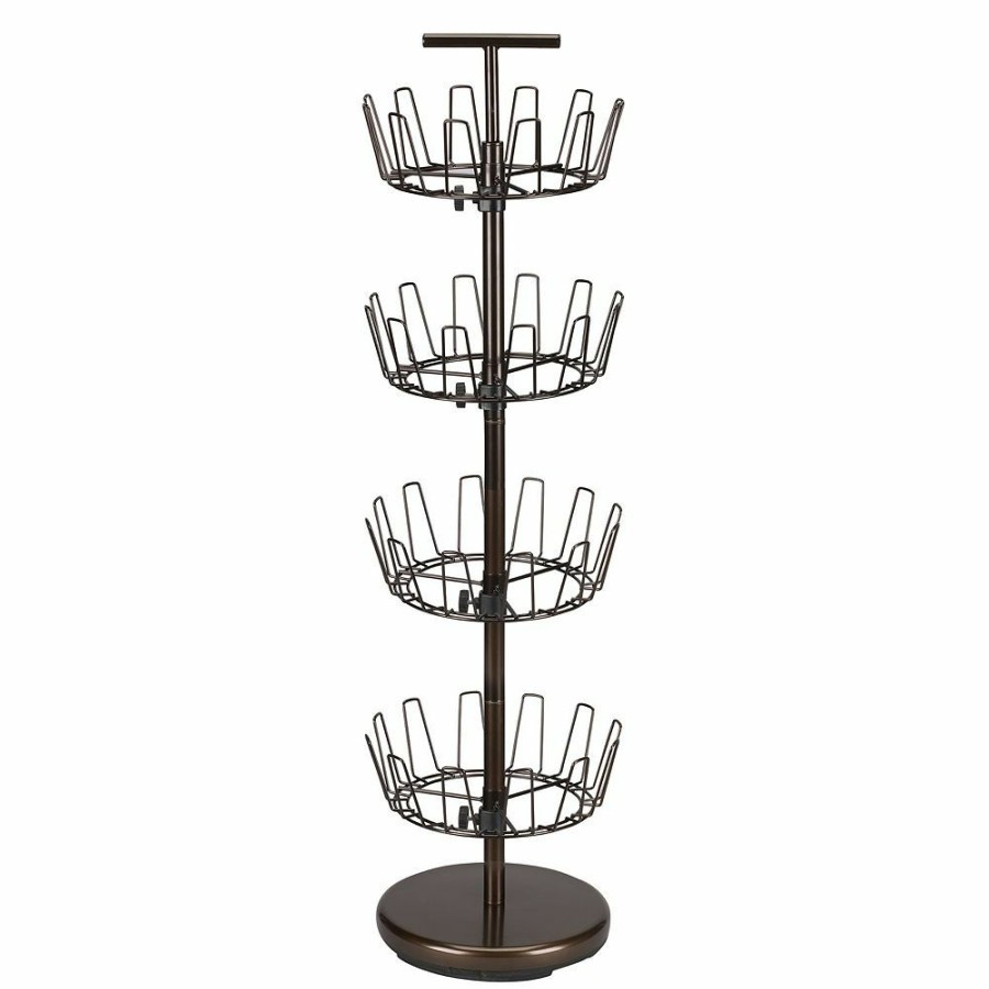 Storage & Cleaning * | Household Essentials 4-Tier Adjustable Revolving Shoe Tree