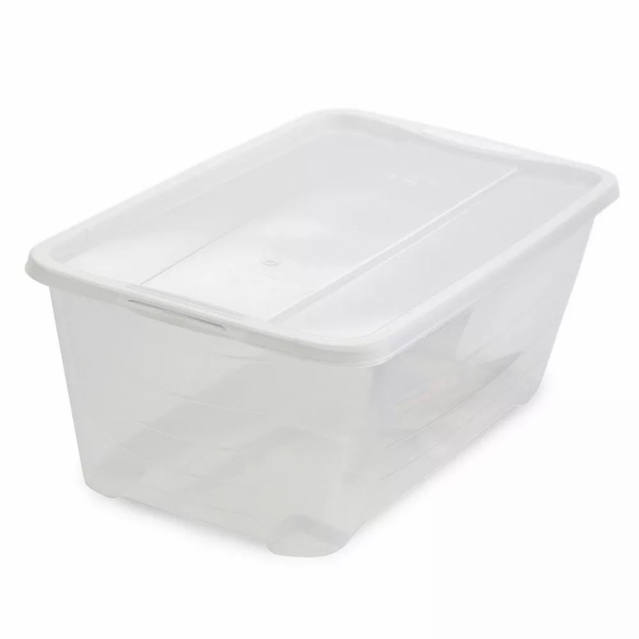 Storage & Cleaning * | Life Story 6 Quart Rectangular Clear Plastic Lidded Storage Shoe Box, 4 Pack