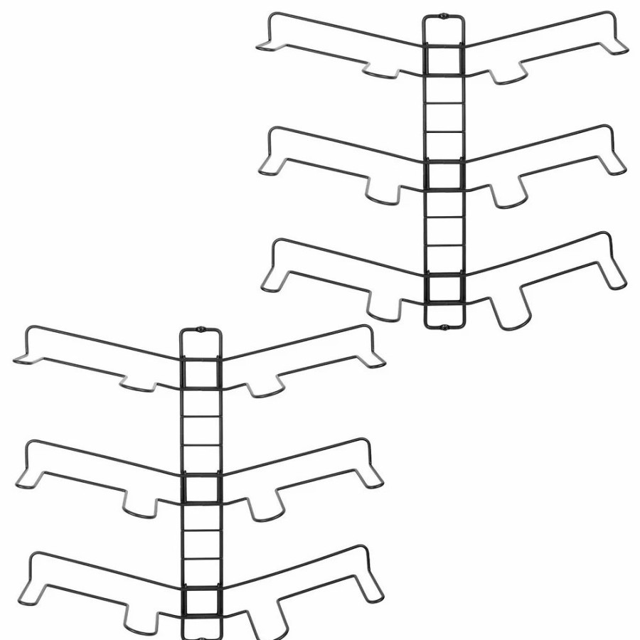 Storage & Cleaning * | Mdesign Metal Shoe Display & Storage Rack, 3 Tier, Wall Mount, 2 Pack