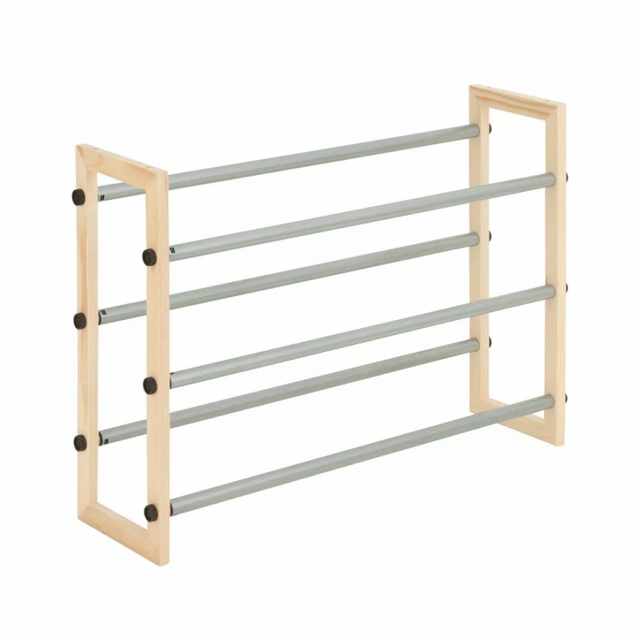 Storage & Cleaning * | Honey-Can-Do 3-Tier Wood & Metal Shoe Rack