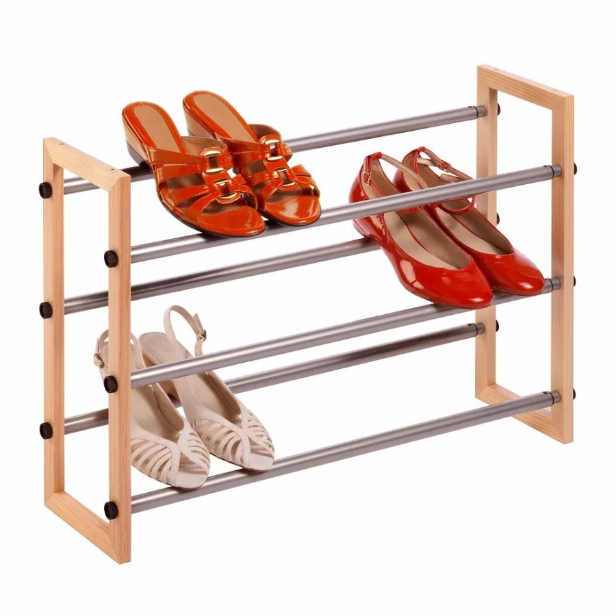 Storage & Cleaning * | Honey-Can-Do 3-Tier Wood & Metal Shoe Rack