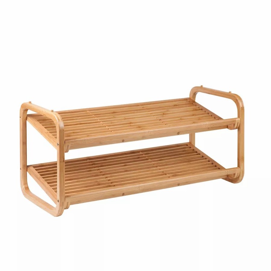 Storage & Cleaning * | Honey-Can-Do 2-Tier Bamboo Shoe Rack