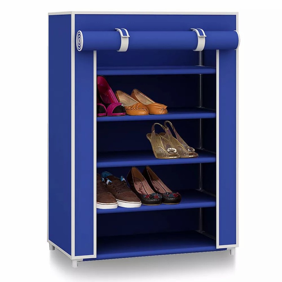 Storage & Cleaning * | Home Basics 5-Tier Shoe Closet Navy