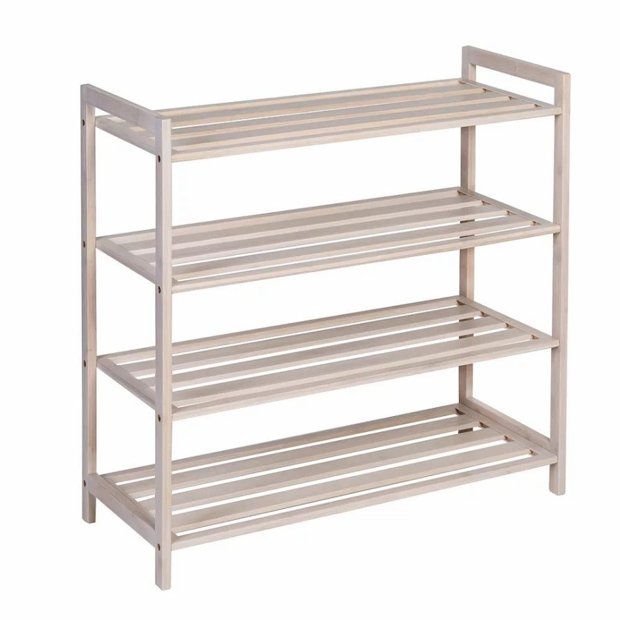 Storage & Cleaning * | Honey-Can-Do 4-Tier Bamboo Shoe Rack