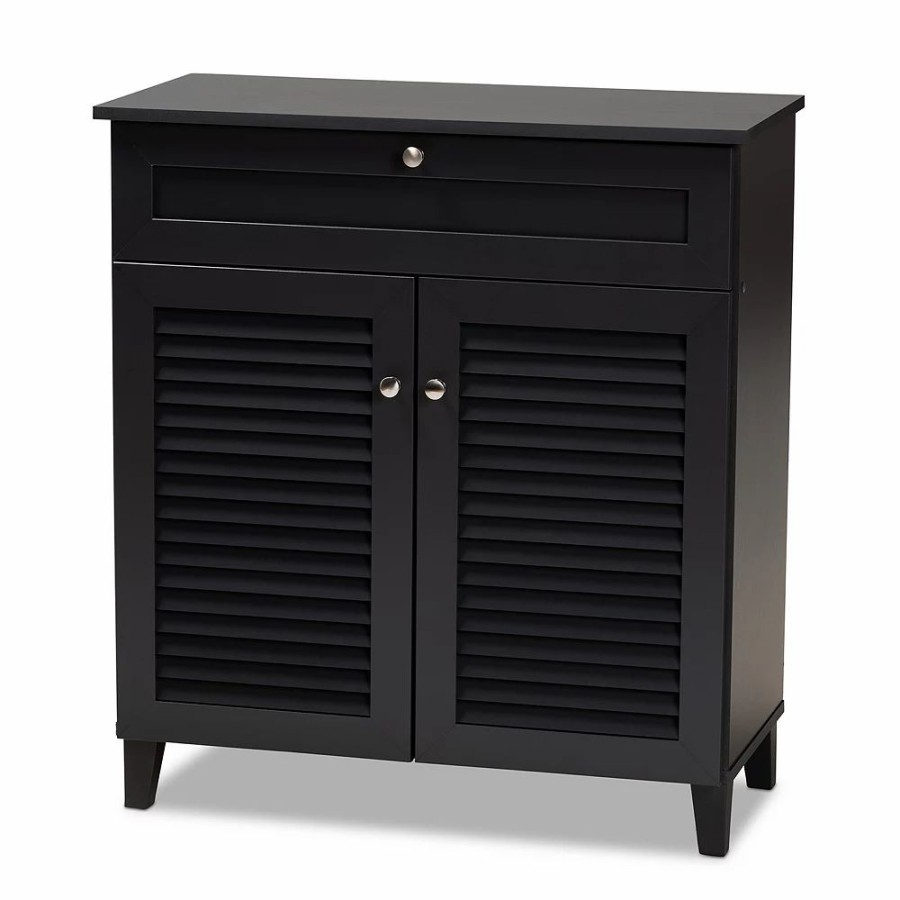 Storage & Cleaning * | Baxton Studio Coolidge Shoe Cabinet Gray