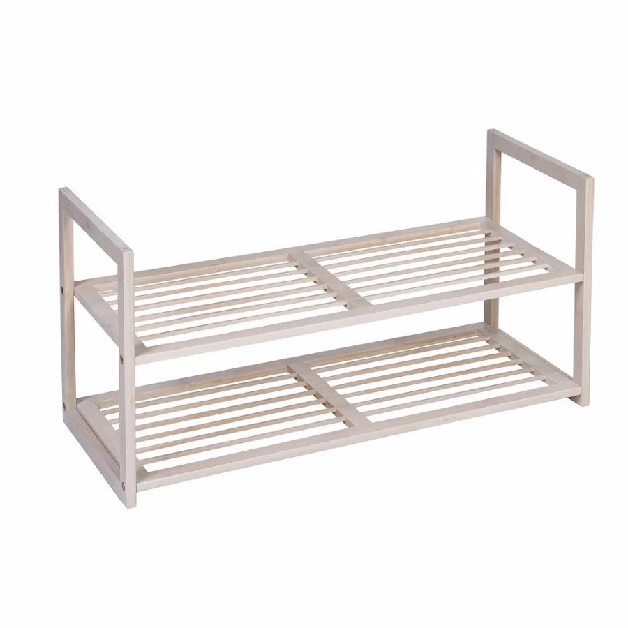 Storage & Cleaning * | Honey-Can-Do 2-Tier Stackable Bamboo Shoe Rack