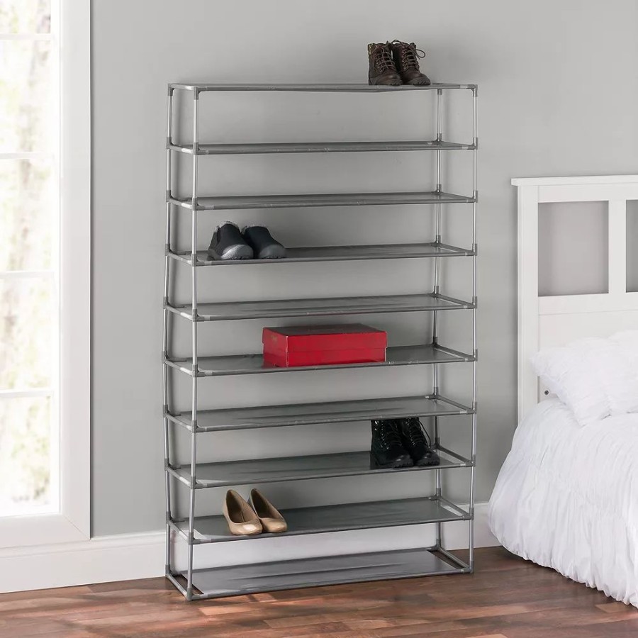 Storage & Cleaning * | Home Basics 50 Pair Multi-Purpose Stackable Free-Standing Shoe Rack