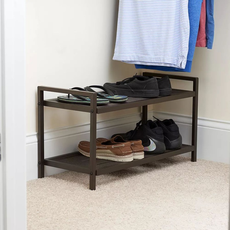 Storage & Cleaning * | Household Essentials 2-Tier Metal Shoe Rack