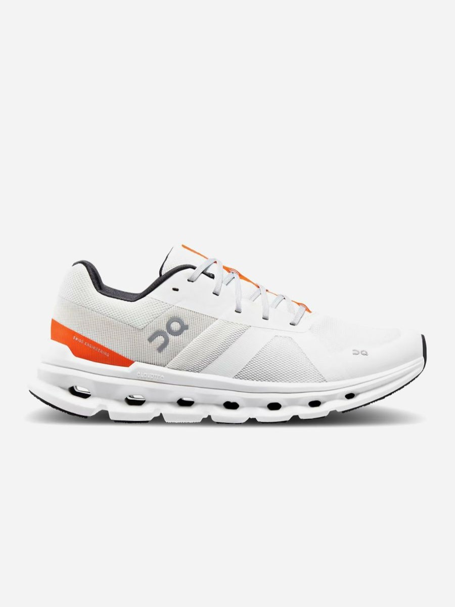 Athletic * | On Men'S Cloudrunner Running Shoe Undyed-White/Flame