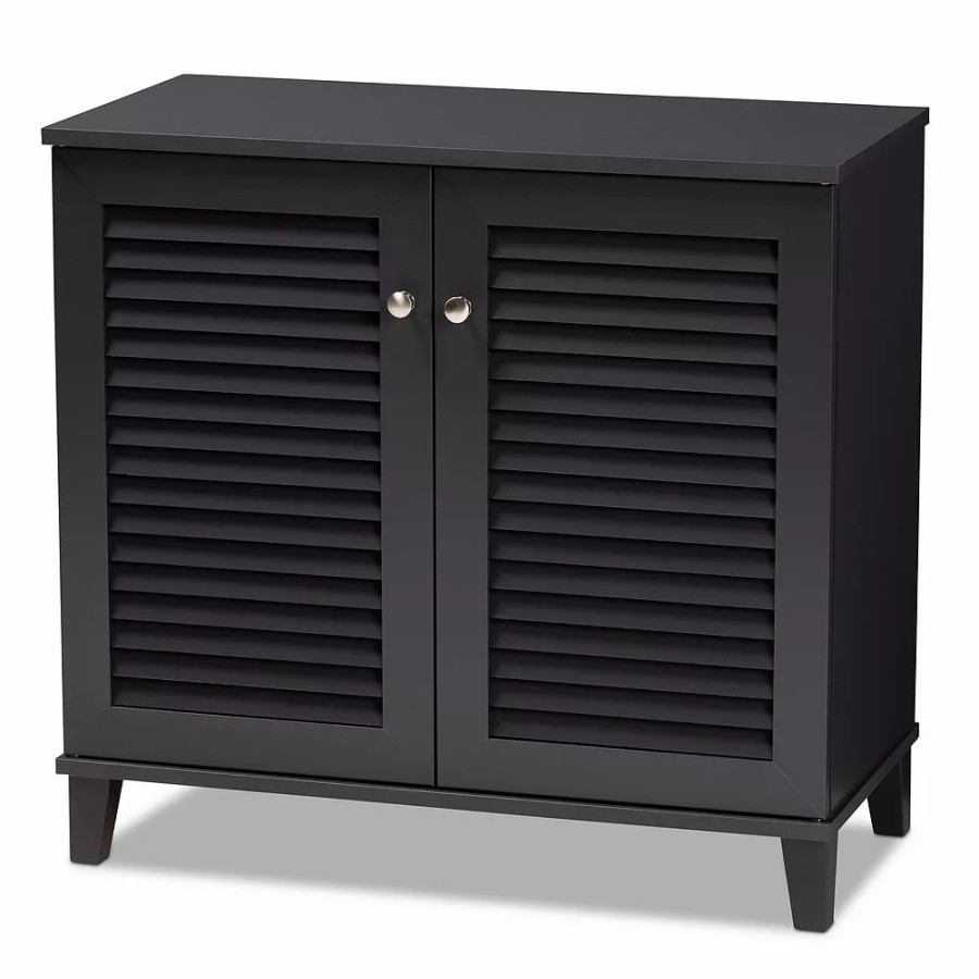 Storage & Cleaning * | Baxton Studio Coolidge Shoe Cabinet Gray