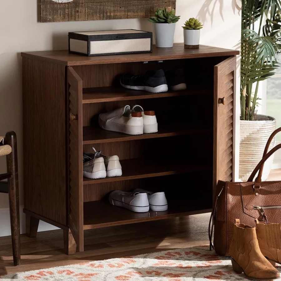 Storage & Cleaning * | Baxton Studio Coolidge Shoe Cabinet Gray