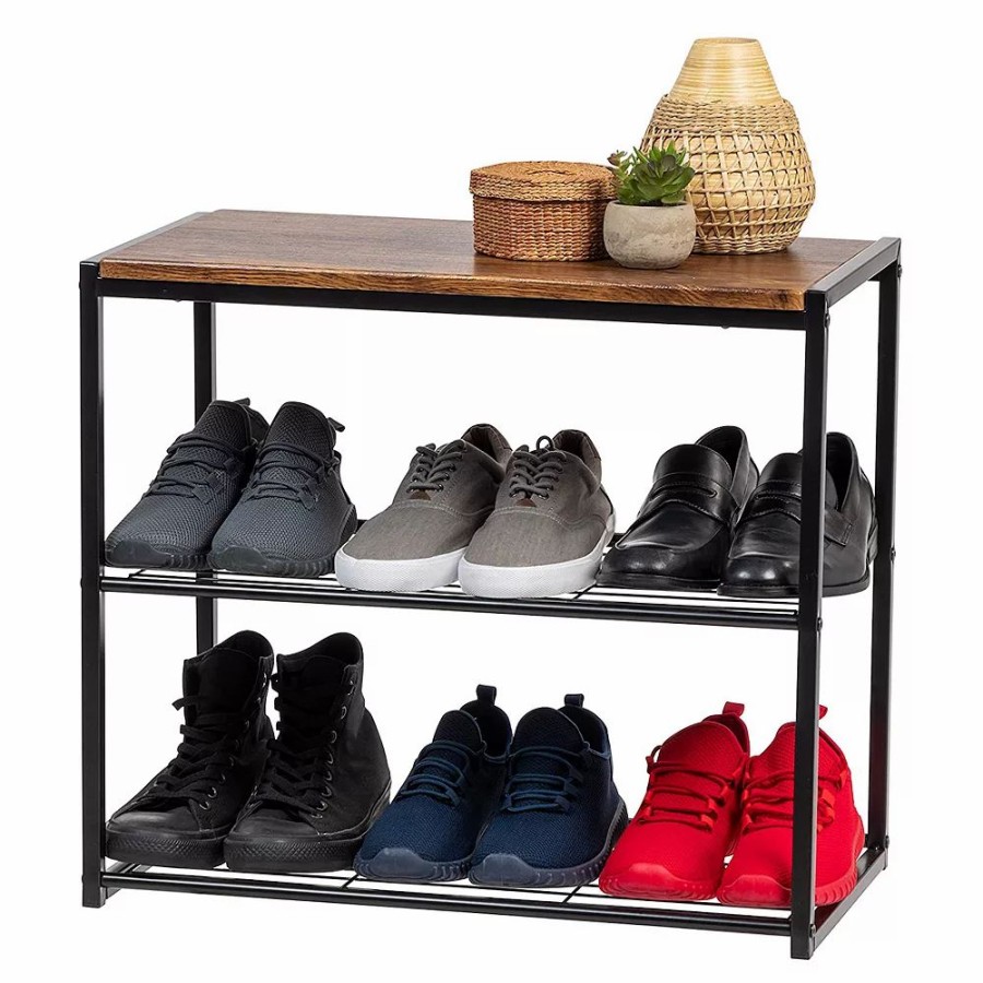 Storage & Cleaning * | Iris Usa Stackable 3 Level Shoe Storage Bench For Closet, Entryway, Or Mud Room