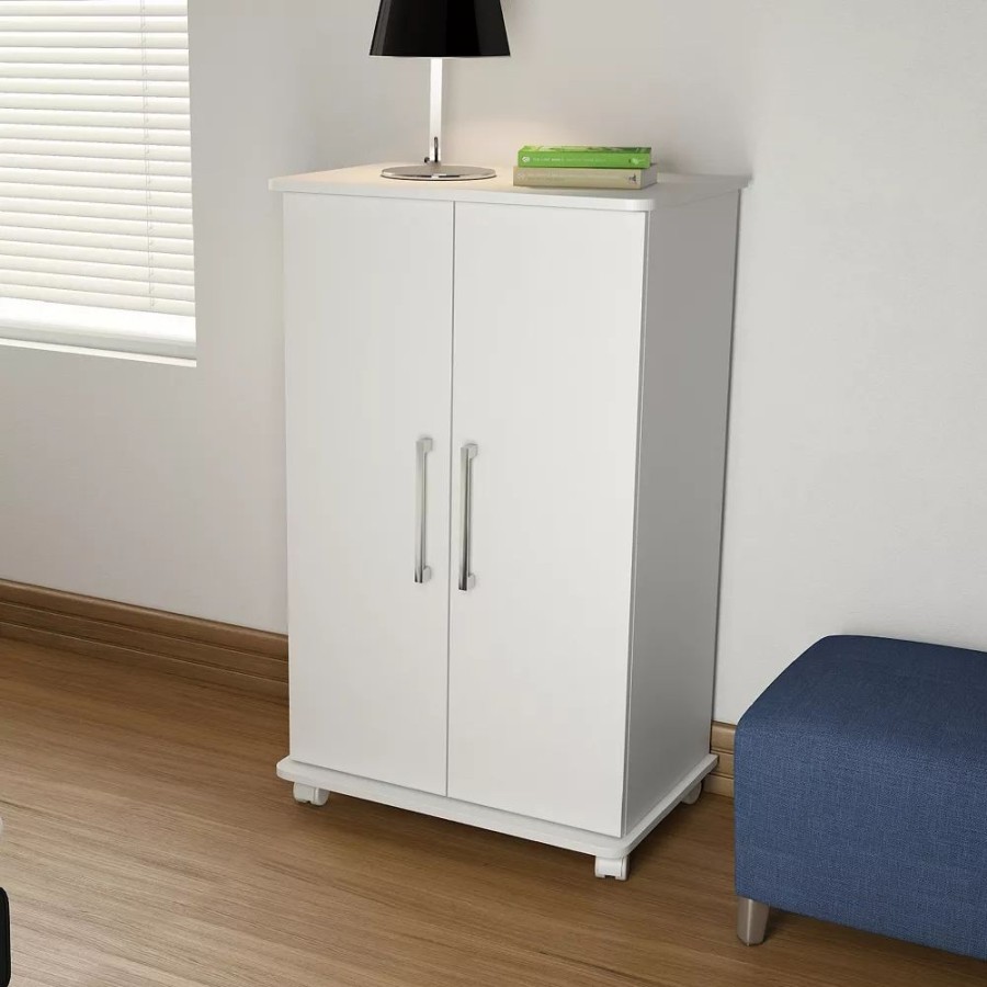 Storage & Cleaning * | Manhattan Comfort Catalonia Rolling Shoe Cabinet Floor Decor